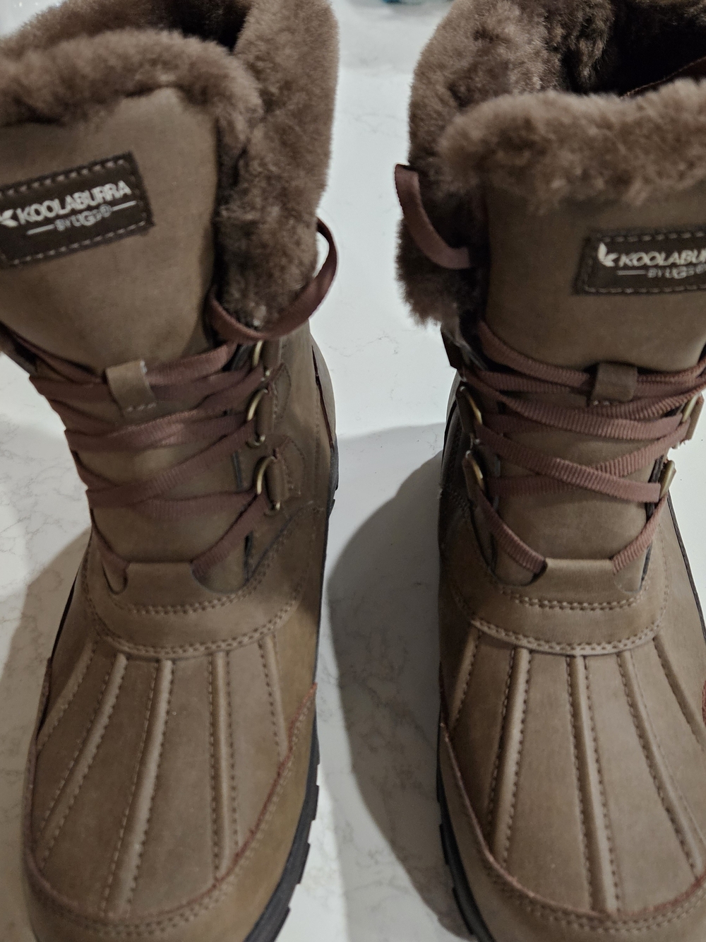 Koolaburra Brown Lace-Up Faux-Fur Winter Boots Size 9
